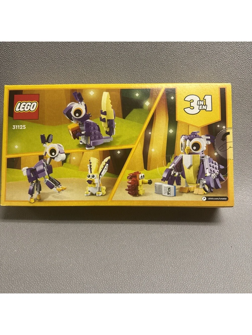 LEGO CREATOR: Fantasy Forest Creatures (31125)  Owl Hedgehog Squirrel Deer Bunny